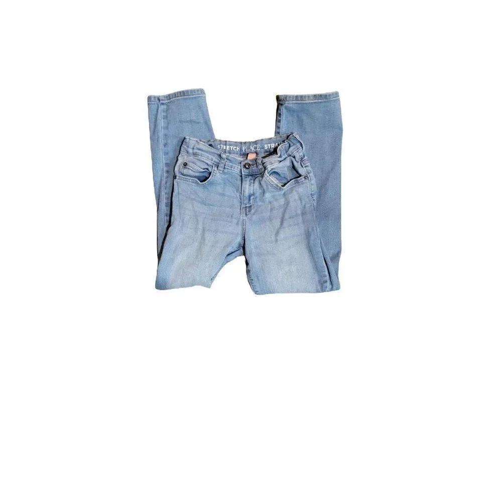 Childrens Place Boys Blue Cotton Light Wash Stretch Casual Denim Straight Jeans